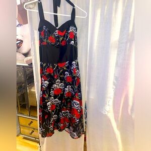 Skulls and roses halter dress